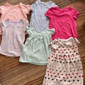 5T toddler girl summer shirt/dress lot